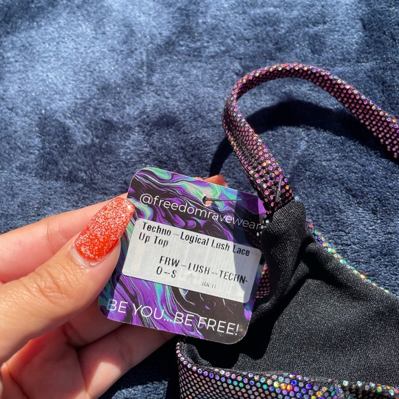 Freedom Rave Wear Technological Lush Lace Up Top - Picture 3 of 5